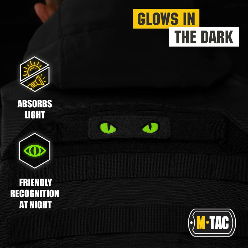 M-Tac Cat Eyes Soft Patch - Tactical Morale Patch for Military Gear - Army Combat Hook and Loop Patches Black/GID - NewNest Australia