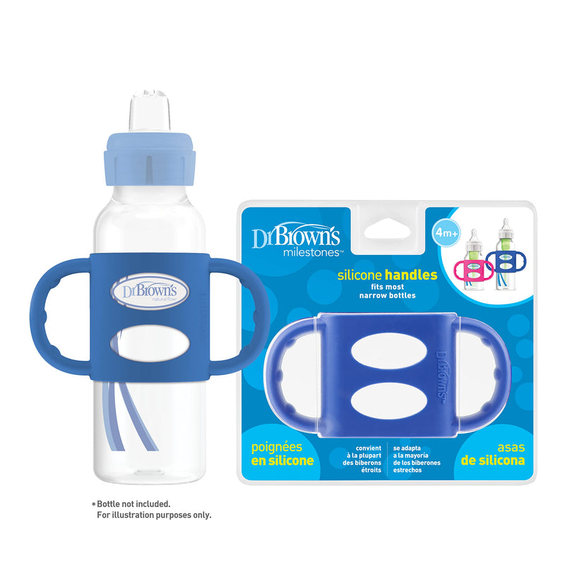 Dr. Brown's Silicone Bottle Handle for Standard Baby Bottles - Blue - 4m+ Standard Neck - NewNest Australia