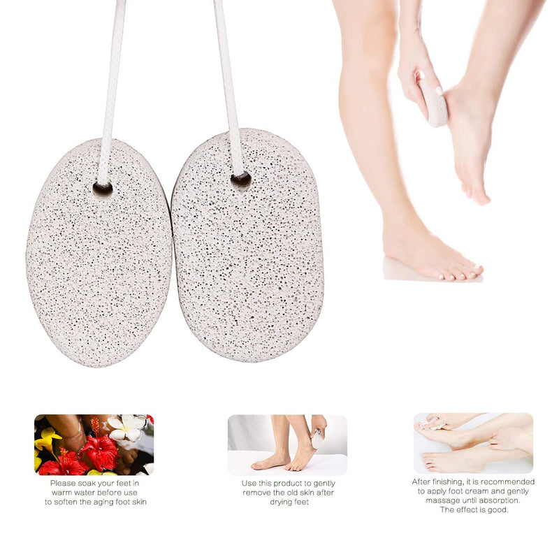 [2 Pack] Natural Pumice Stone for Feet Callus, Pinowu Lava Pedicure Tools Hard Skin Callus Remover for Feet and Hands - Foot Scrub Natural Foot File Exfoliation to Remove Dead Skin - NewNest Australia