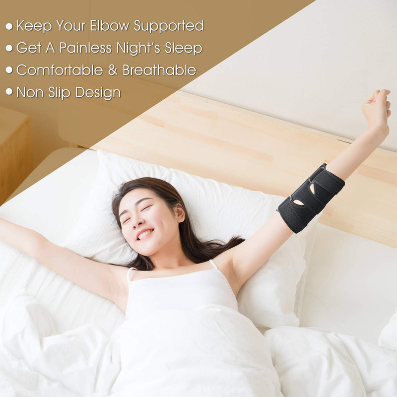 ZOUYUE Elbow Brace, Adjustable Elbow Support with Two Removable Metal Splints, Arm Stabilizer Cubital Tunnel Elbow Splint for Tennis Elbow, Weightlifting, Tendonitis, Joint Pain Relief for Men & Women - NewNest Australia