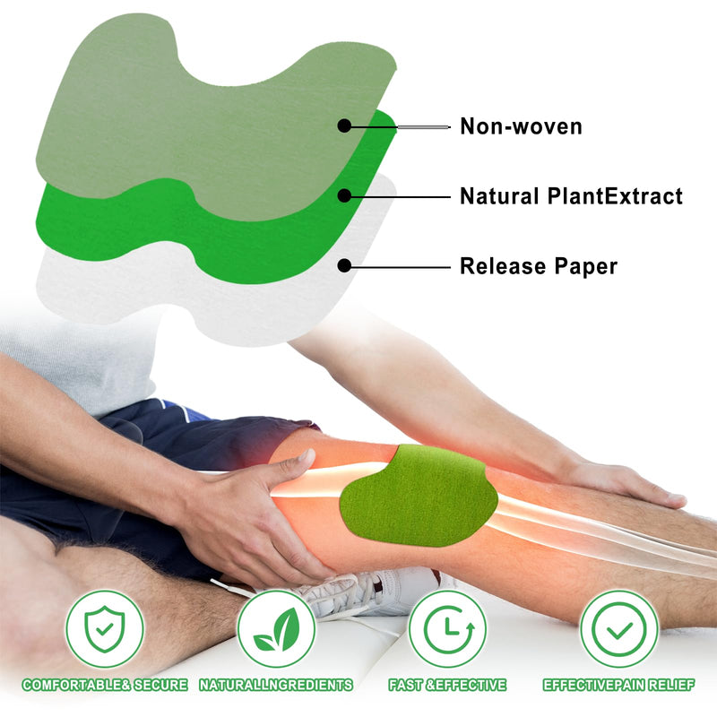 Pain Relief Patch for Knee, Pain Relief Patches, Natural Wormwood Knee Patches for Knee, Back, Neck, Muscle Soreness, Shoulders (24 Pieces) - NewNest Australia