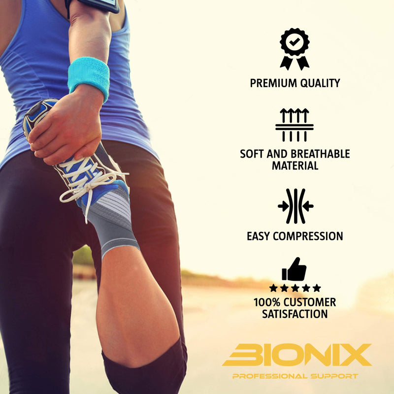Ankle Support Brace - Adjustable Foot Compression Sleeve Strap Socks | for Arthritis, Achilles Tendonitis, Sprained Heel Lift, Ligament Damage, Arch Supports | Sports Running for Men Women (Small) S (Pack of 2) - NewNest Australia
