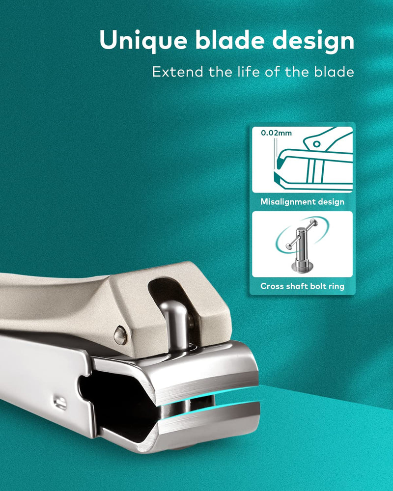 Nail Clippers Set for Thick Nails, Professional Nail Cutter with Catcher, Medical Grade Stainless Steel, Sharp and Durable Nail Clipper Kit for Men and Women, Bionics Design Small and Big - NewNest Australia