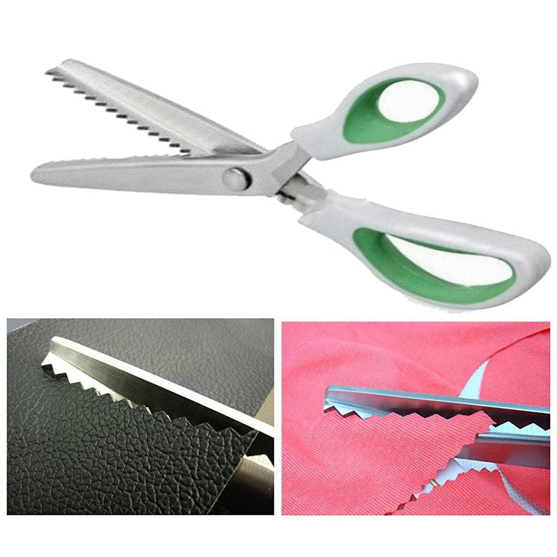 JISTL Green Pinking Shears Comfort Grips Professional Dressmaking Pinking Shears Crafts Zig Zag Cut Scissors Sewing Scissors,Professional Handheld Dressmaking - NewNest Australia