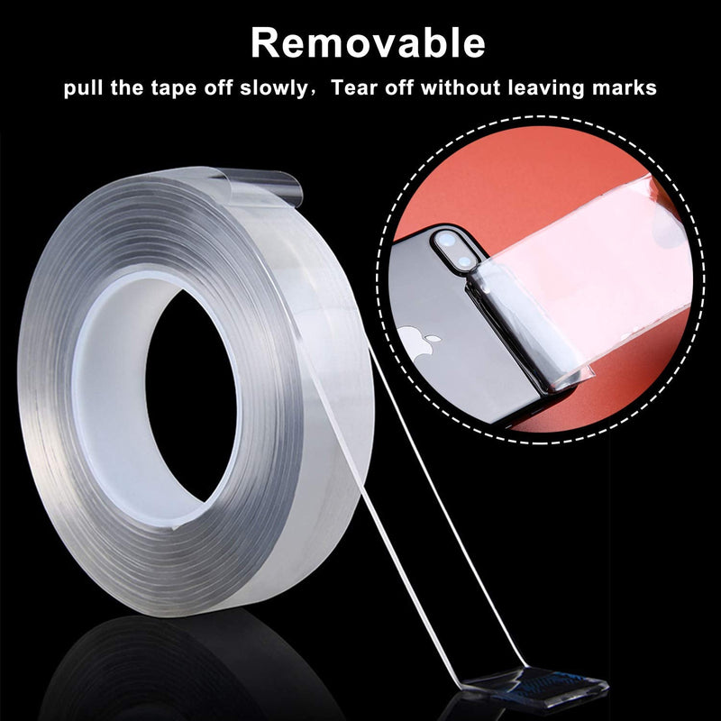 MEMX Nano Double Sided Tape, 16.4FT Multipurpose Heavy Duty Mounting Tape, Reusable Removable Washable Traceless Strong Gel Grip Adhesive for Mounting Carpet, Home, Office Decor. - NewNest Australia