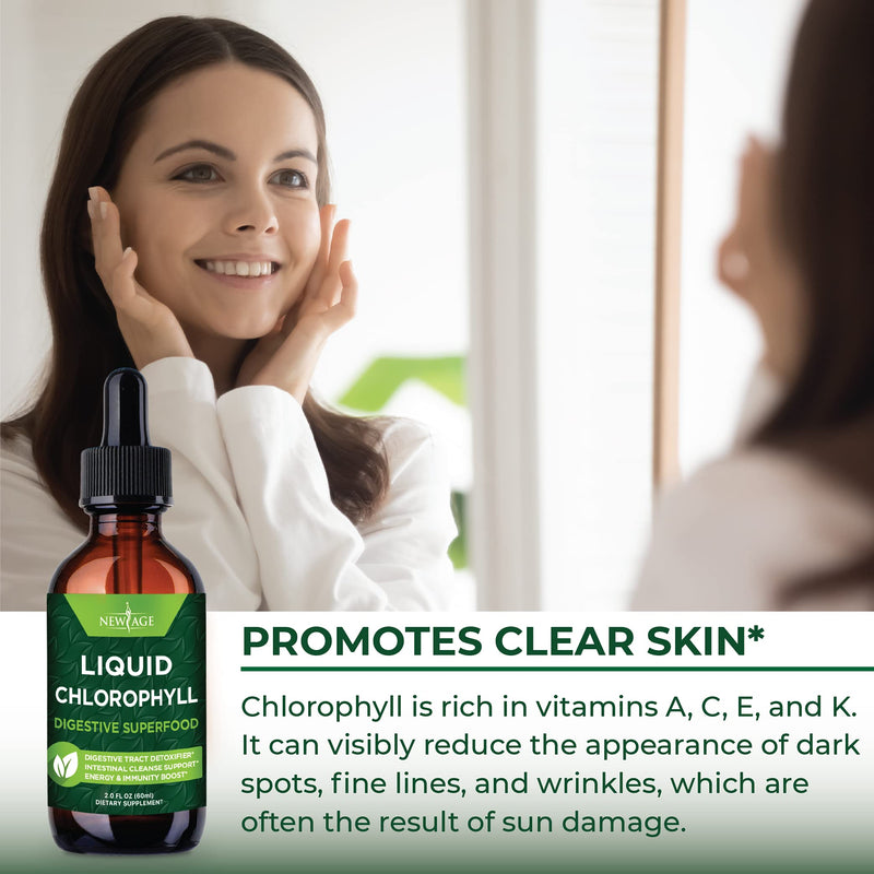 Chlorophyll Liquid Drops - 2 Pack - Natural Concentrate – Energy Booster, Digestion and Immune System Supports, Internal Deodorant, Liver Function- 240 Servings - NewNest Australia