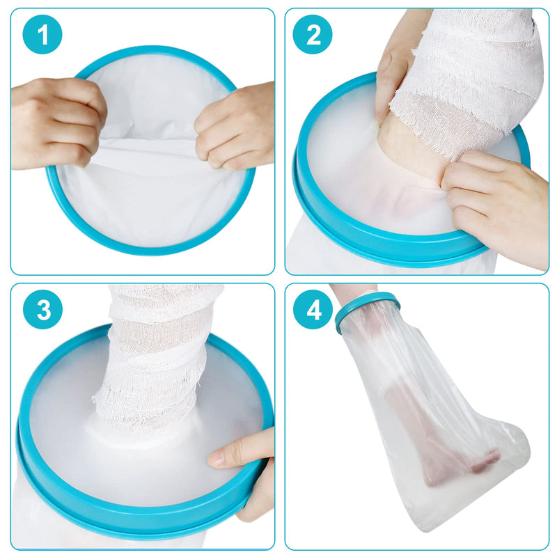 Fasola Leg Shower Protection, Bandage Protection Waterproof Adults for Broken Toes, Ankles, Burning, Reusable Plaster Shower Protection Leg Keep Wounds and Bandages Dry While Bathing 60 cm (Leg) - NewNest Australia