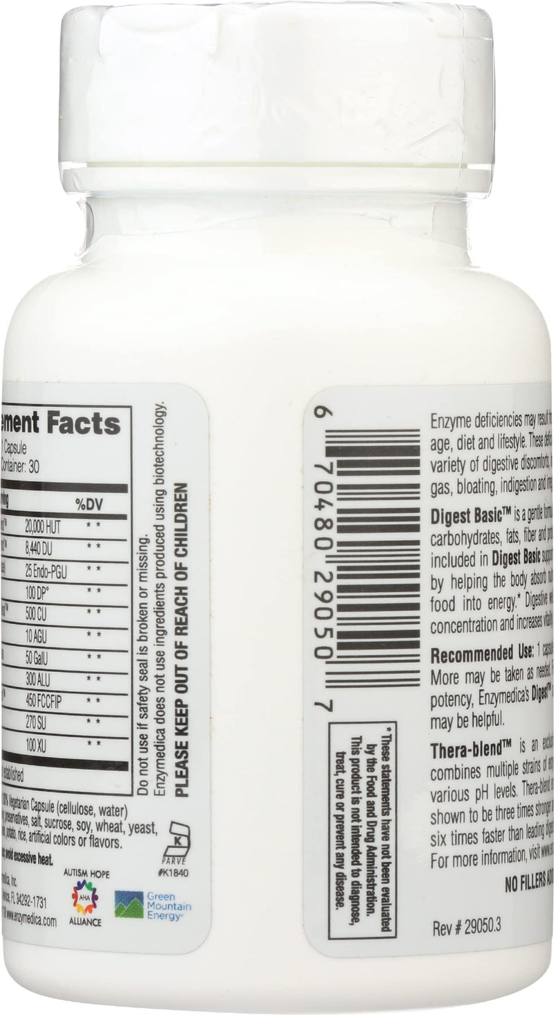 Enzymedica - Digest Basic, Essential Full Spectrum Digestive Enzymes ...