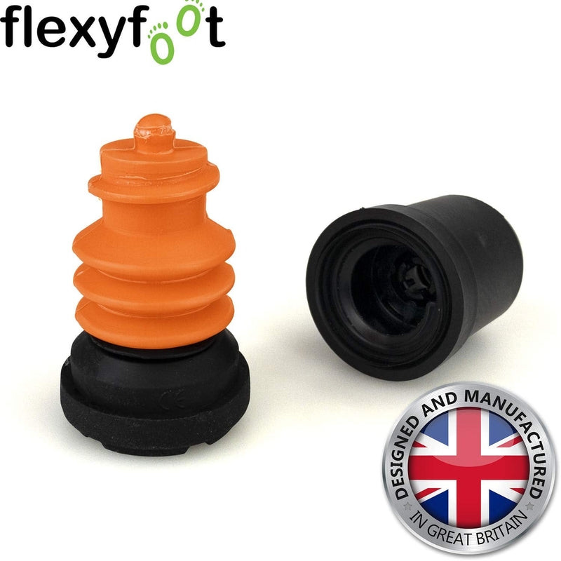 Flexyfoot Shock Absorbing Walking Stick Ferrule – Choice of Ferrule Sizes & Colours Available Here – Improves Grip, Improves Safety, Reduces Slips, Reduces Shock – 16mm Black 16 mm - NewNest Australia