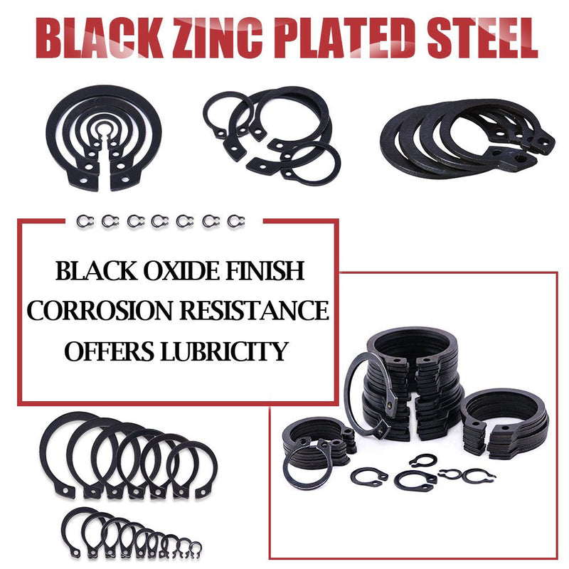 Hilitchi 300-Pcs [15-Size] Alloy Steel External Circlip Snap Retaining Clip Ring Assortment Set - NewNest Australia