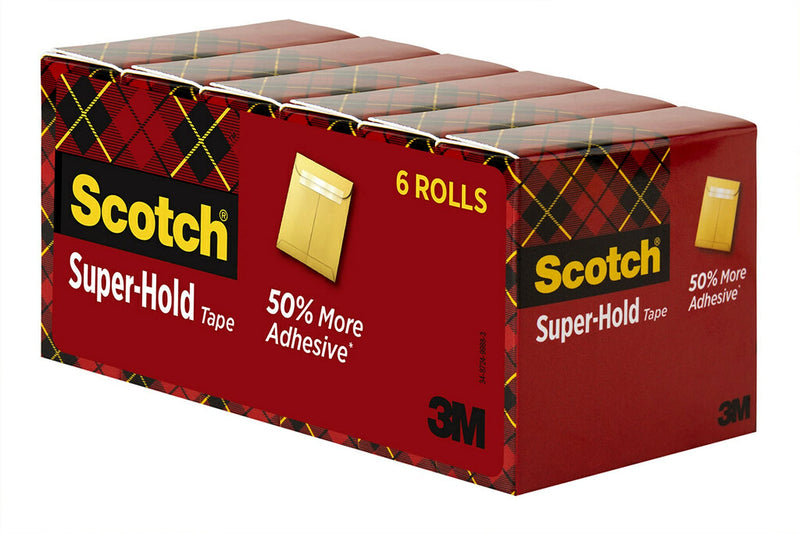 Scotch Super-Hold Tape, 6 Rolls, Transparent Finish, 50% More Adhesive, Trusted Favorite, 3/4 x 1000 Inches, Boxed (700K6) - NewNest Australia