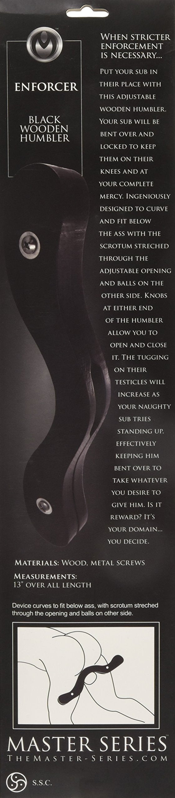 Master Series The Enforcer Black Wooden BDSM Humbler (ad737) - NewNest Australia