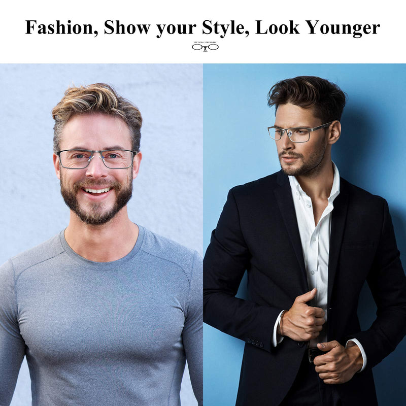 3 Pack Blue light Blocking Reading Glasses for Men, Stylish Metal Frame Readers 3 Pack Mix Color 1.0 x - NewNest Australia