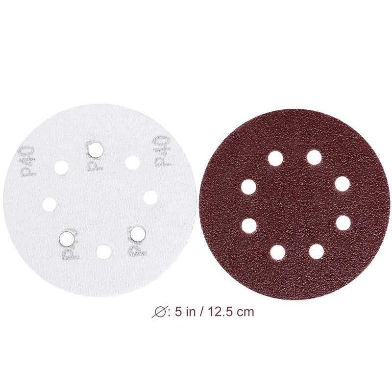 UEETEK Hook and Loop Sanding Discs 8 Hole 5 Inch Sandpaper Round Shape（A Pack of 50） (40 Grit) 40 Grit - NewNest Australia