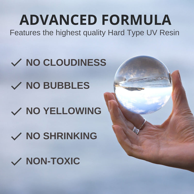 Piccassio UV Resin - Upgrade Ultra Clear Hard Type UV Resin - Rapid Cure Craft Resin - Jewelry Making, Keychains, Earrings, Clear-Cast Parts in Minutes - Cure with UV Light - UV Lamp or Sunlight 200 grams - NewNest Australia