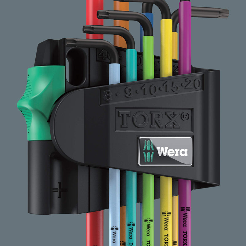 Wera 05073599001 967 Spkl/9 Torx Bo Multicolor L-Key Set for Tamper-Proof Torx Screws, Blacklaser, 9 Pieces Original Version - NewNest Australia