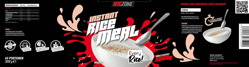 Big Zone Rice Meal (100% made from rice flour) | optimal consistency, quick preparation | Post/Pre Workout Meal - 3000g - NewNest Australia