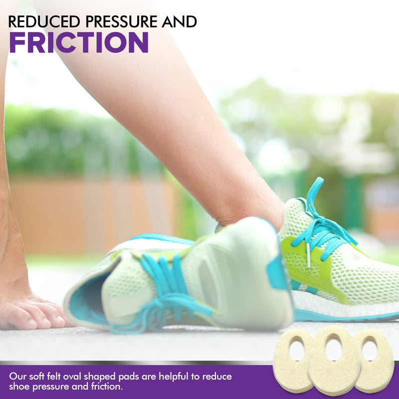 Oval Shaped Felt Callus Protective Pads - Adhesive Foot Pads That Surround Calluses from Rubbing On Shoes - 1/8" - 25 Pack - NewNest Australia
