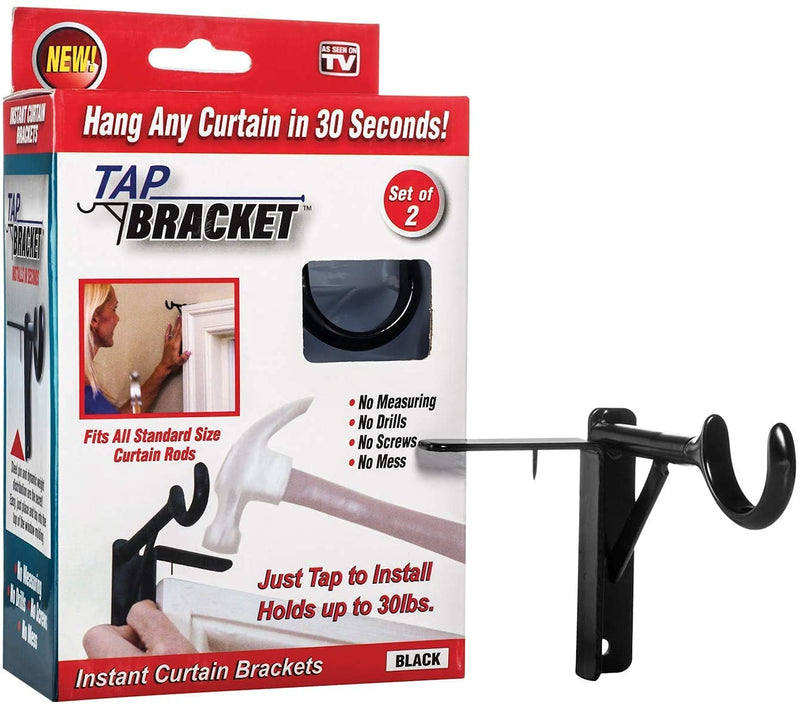 Spark Innovators Bronze Tap Bracket by Hang Hero - Easy Install No Drill Curtain Rod Brackets - As Seen on TV - Set of 2 - NewNest Australia