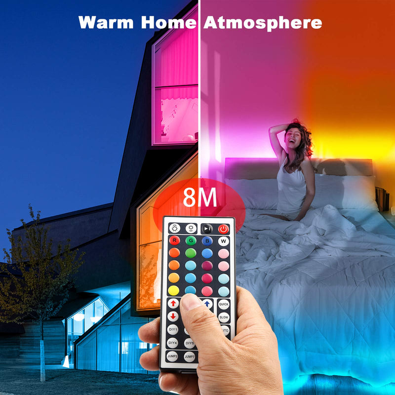 PHOPOLLO Led Strip Lights, 30ft 5050 Flexible Led Lights with 44 Keys Remote Controller and 12V Power Supply for Bedroom - NewNest Australia