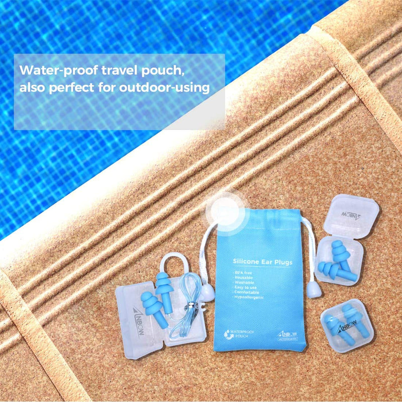 ANBOW Ear Plugs for Sleeping Noise Cancelling. Reusable Silicone Earplugs. Custom Fit - Noise Reduction for Sleeping, Concerts, Work & Swimming. Adjustable to Ear Size. 3 Pairs + Travel Pouch - NewNest Australia