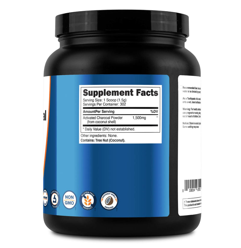 Nutricost Activated Charcoal Powder 1lb - Food Grade Powder, Vegetarian, Gluten Free, Non-GMO - NewNest Australia