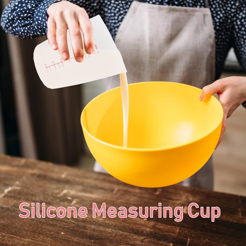 3 PCS Silicone Flexible Measuring Cups,Melting Cups for Epoxy Resin,Butter,Chocolate and More,2 Cup&1 Cup&1/2 Cup,Squeeze and Pour Silicone Measuring Cup with Marking Ounce/ML - NewNest Australia