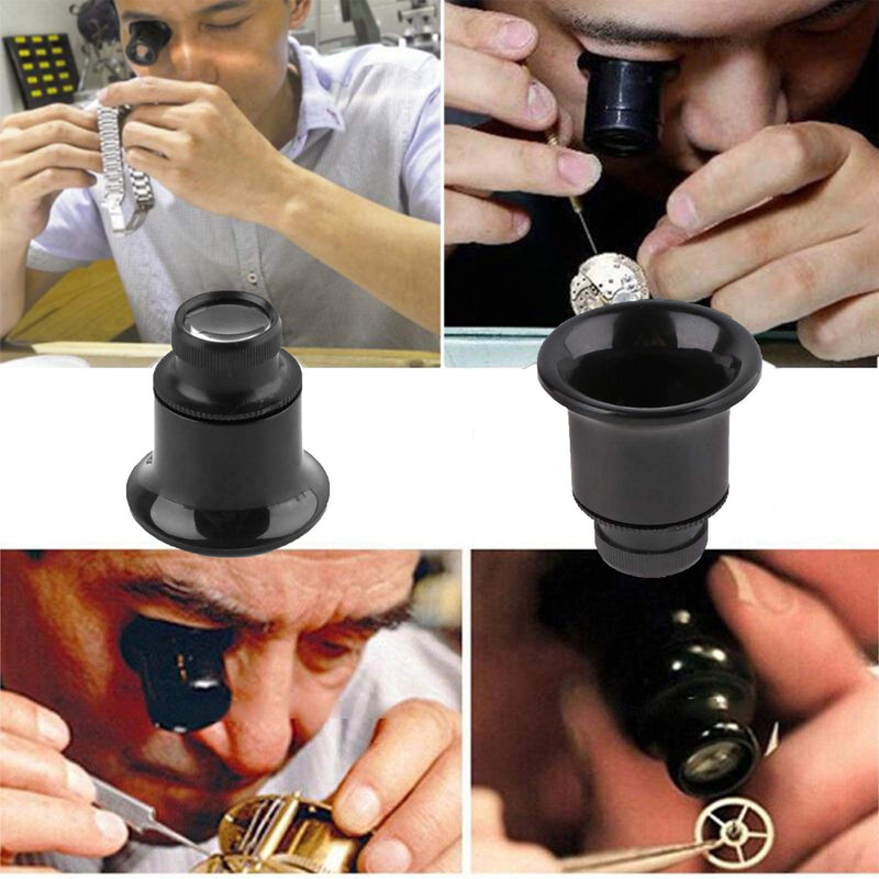 Jewelers Loupe Portable Monocular Magnifier Experimental Tools Magnifying Glass Jewelry Tools for Eye Magnifier Lens Repair Kit(5X 10X 15X 20X 4pcs) - NewNest Australia
