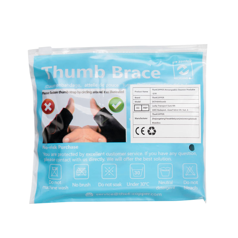 Thx4COPPER Reversible thumb splint and wrist bandages, suitable for relieving the thumb, thumb joint stabilized for arthritis, tendonitis- S/MS/M (pack of 1) black 1 - NewNest Australia