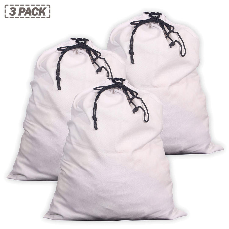NewNest Australia - 3 Pack Cotton Breathable Drawstring Dust Covers Large Cloth Storage Pouch String Bag for Handbags Purses Shoes 