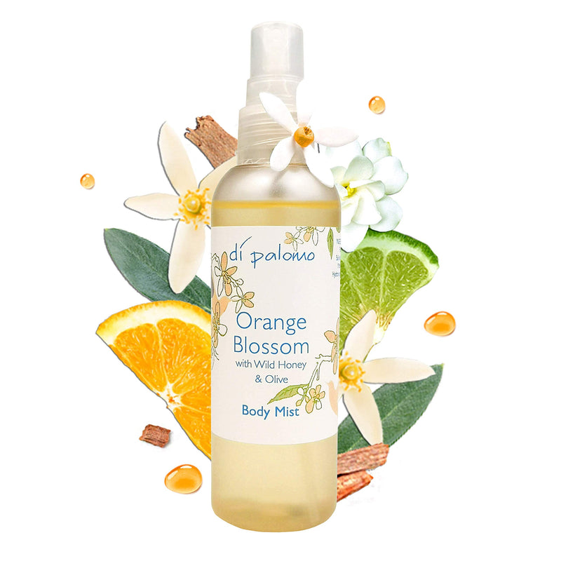 Di Palomo Body Mist 100ml Bottle in our Signature Orange Blossom with Honey Fragrance. Designed to moisturise the body and leave your feeling skin soft and smooth. Orange Blossom with Wild Honey & Olive - NewNest Australia