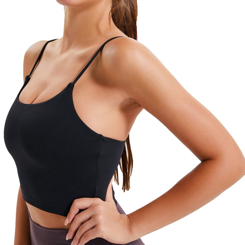 Lemedy Women Padded Sports Bra Fitness Workout Running Shirts Yoga Tank Top Large Black - NewNest Australia
