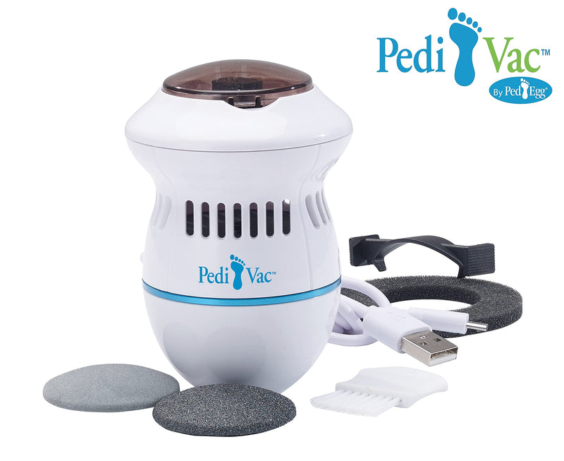 PediVac | electric callus remover | rechargeable | Callus plane | Callus rasp | Foot care | Pedicure | 2 attachments [coarse & fine] 1 piece (pack of 1) - NewNest Australia