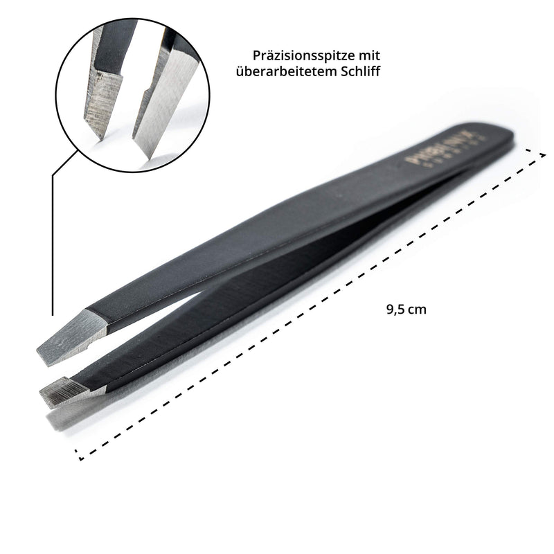 Tweezers For Eyebrow Plucking With Professional Precision Tip Including Protective Case In Premium Quality For Hair Removal - Slanted 9.5 Cm - Stainless Steel - NewNest Australia