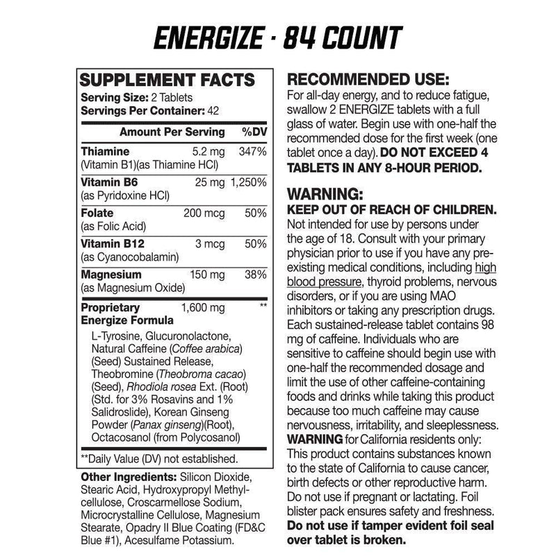 iSatori Energize Caffeine Pills - Fast Acting Energy Pill - Healthy Focus & Nootropic Brain Supplement - Improved Alertness and Clarity, Preworkout for Men & Women - All Day Energy, No Jitters, No Crash - 84 Time Released Tablets Energize All-day Energy - NewNest Australia