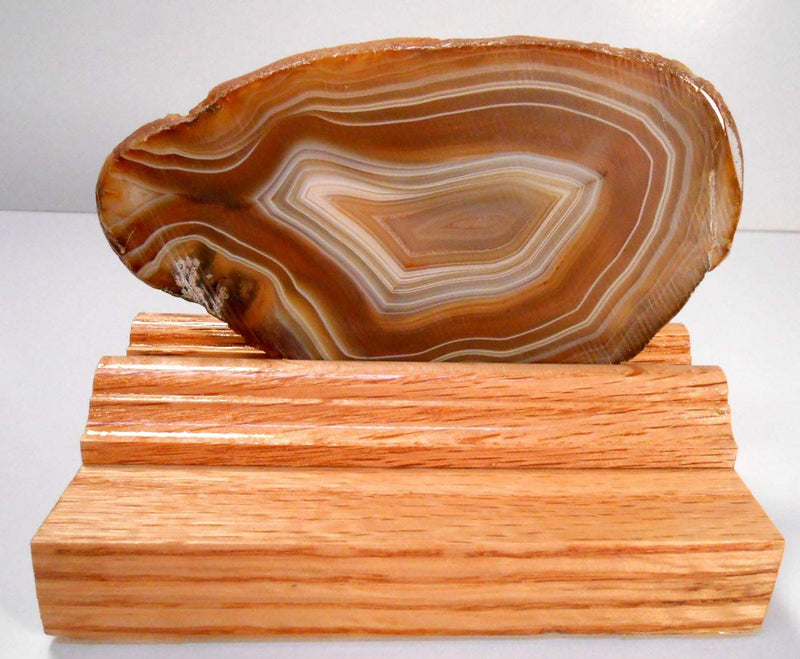 NewNest Australia - Rockhound's First Choice Lapidary Slab Display Stand Solid Red Oak Made in USA 