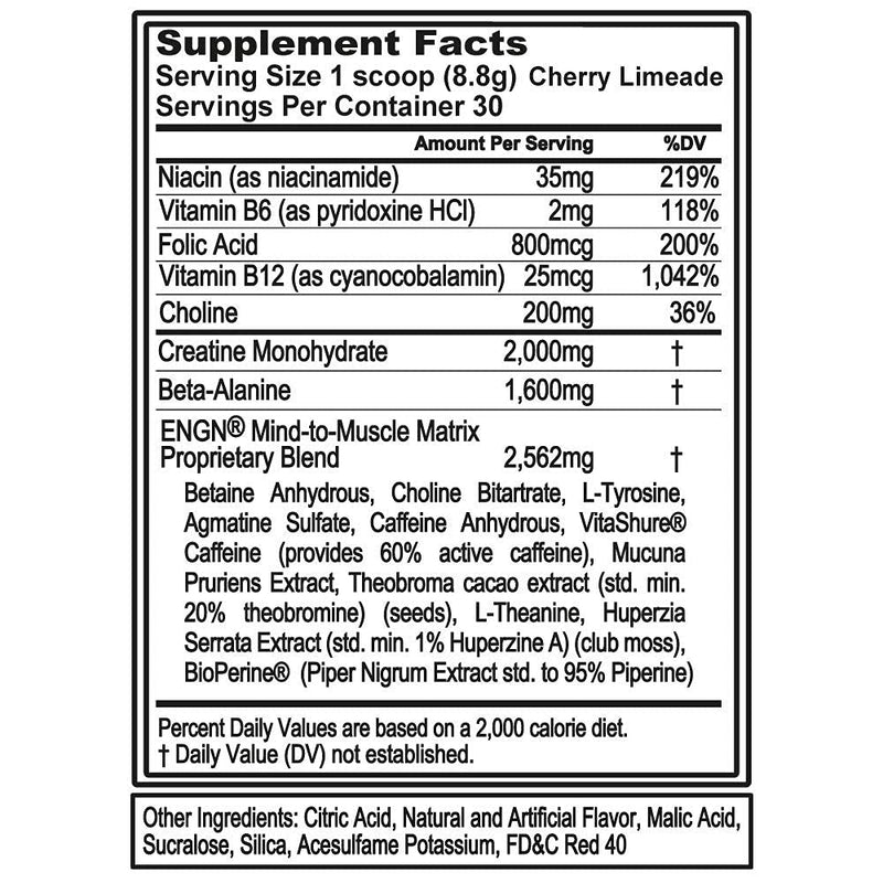 Evlution Nutrition ENGN Pre-Workout, Pikatropin-Free, 30 Servings, Intense Pre-Workout Powder for Increased Energy, Power, and Focus (Cherry Limeade) Cherry Limeade - NewNest Australia