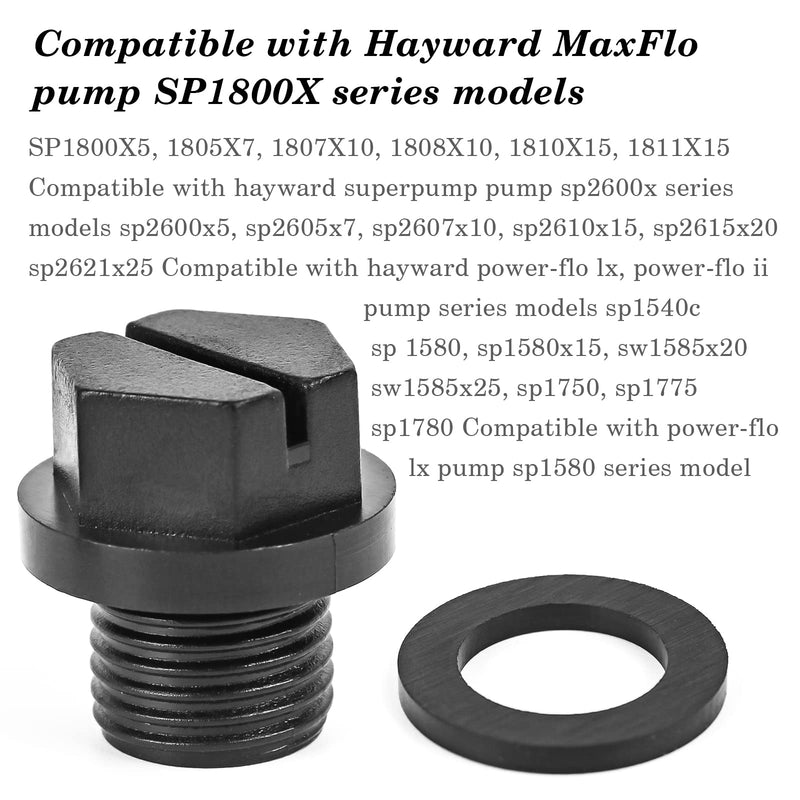 SPX1700FG Pool Pump Pipe Plug Drain Plugs with Gaskets Compatible with Hayward Pool Cleaner Pumps & Power-flo LX Pump Series for Swimming Pool Maintenance, Home Improvement Necessities - NewNest Australia