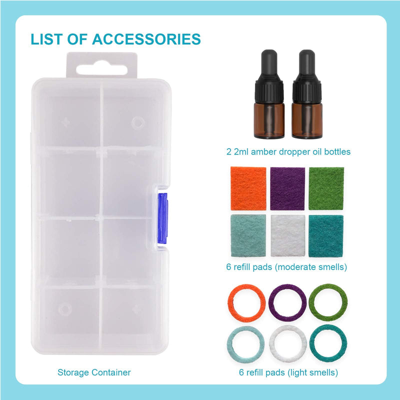 CPAP Infusion Adapter Replacement Refill Pads (24 Count) for Essential Oils - 2 2ml Amber Dropper Oils Bottles - NewNest Australia