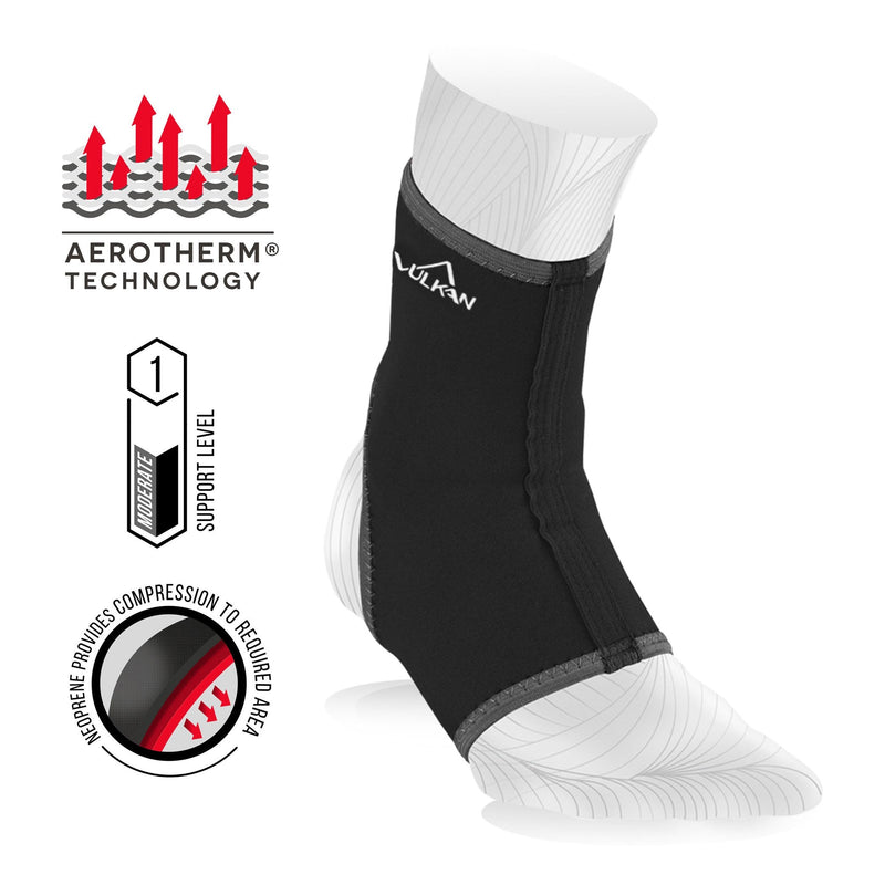 Vulkan Classic Long Ankle Support, Medium, Ankle Brace For Rolled Ankles, Sprains And Strains, Press Sleeve For Athletes And Fitness Training, Stabilizer For Achilles Injuries - NewNest Australia