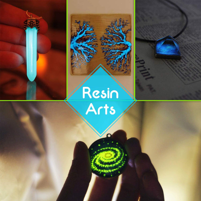 Glow In The Dark Pigment Powder - Epoxy Resin Color Pigment Dyes for DIY Slime Coloring Kit - Luminous Skin Safe Long Lasting Self Glowing for Acrylic Paint, Nail Art, Painting, Crafts - 0.4oz Each 0.35 Ounce (Pack of 10) - NewNest Australia