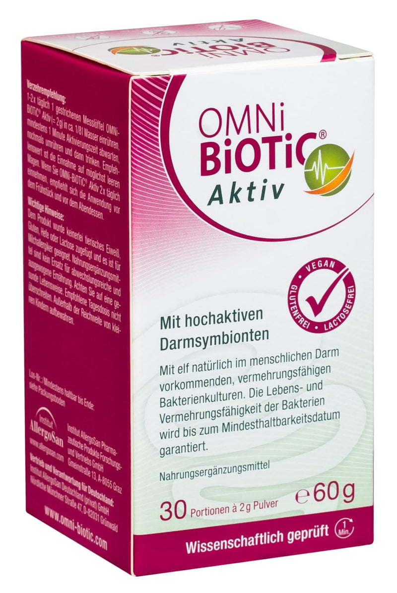 Omni Biotic Aktiv, 30 Servings (60 G), 11 Bacterial Strains, 10 Billion Organisms Per Daily Dose, Powder, Vegan, For Daily Use, With Bacteria For The Intestinal Flora - NewNest Australia