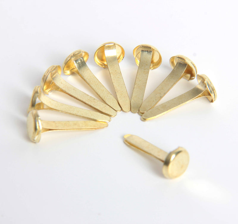Hapy Shop Paper Fasteners,Medium 3/4-Inch Brass Plated Scrapbooking Brads Round Metal Brads for Crafts Making DIY,300 Pack - NewNest Australia