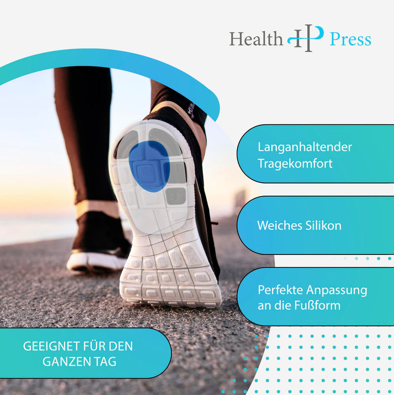Heel cushion - Original Health Press gel insoles for shoes - 2 pairs of gel insoles in a set - Comfortable professional shoe insoles - Silicone heel pads - Heel cushions for women Blue Blue - NewNest Australia