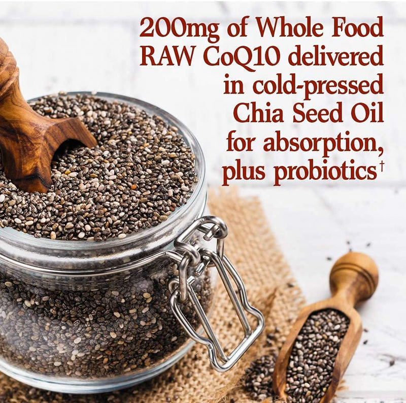 Garden of Life Vegetarian Omega 3 6 9 Supplement - Raw CoQ10 Chia Seed Oil Whole Food Nutrition with Antioxidant Support, 60 Count - NewNest Australia