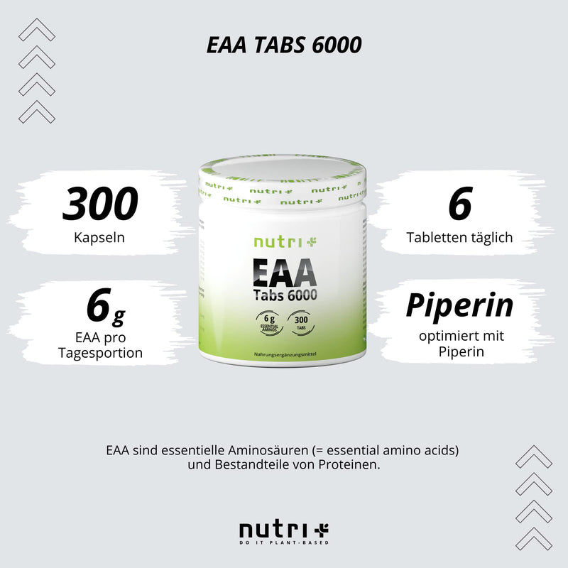 Eaa Tablets High Dose + Vegan - 300 Tablets Each 1025 Mg - Essential Amino Acids - Eaas Without Carbohydrates + Magnesium Stearate - Amino Acid Supplement - Protein Tablets - NewNest Australia