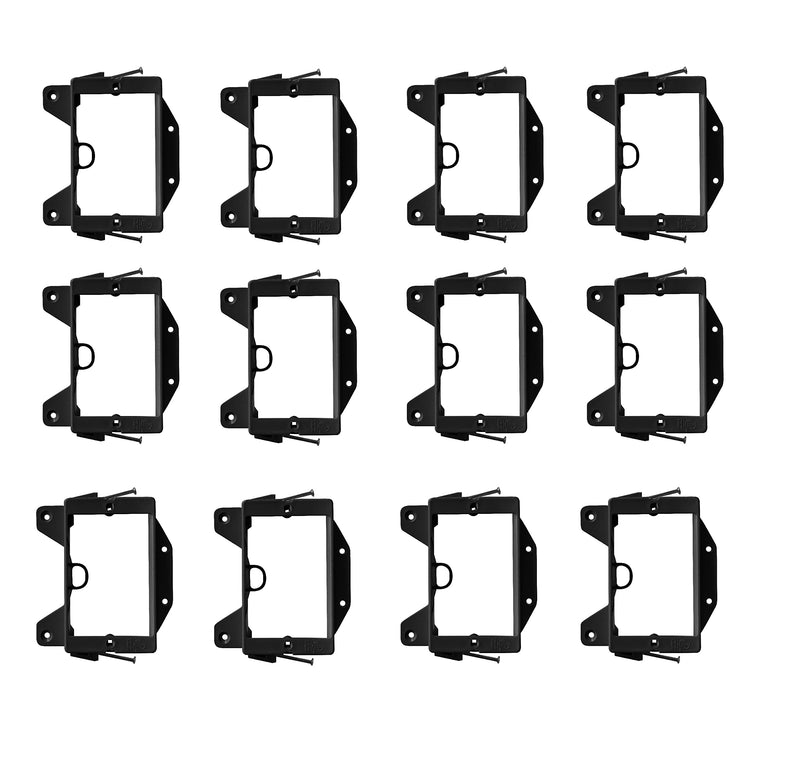 BestMounts - Low Voltage Nail-ON Mounting Bracket 1 Gang Multipurpose New Construction – (10 Pack, Black) - NewNest Australia