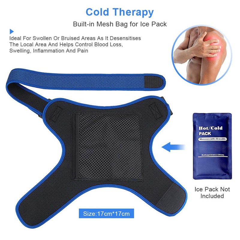 Heat Therapy Shoulder Support Brace for Men and Women, Neoprene Shoulder Brace for Frozen Shoulder, Torn Rotator Cuff, Dislocated Ac Joint, Sprain, Bursitis, Tendonitis, Fits Left or Right Shoulder Heating-size S - NewNest Australia