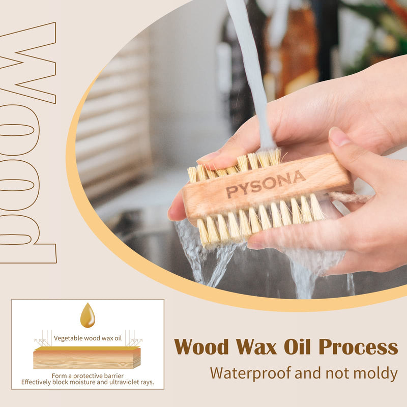 Nail Brush for Cleaning Fingernails,2 Pack Wooden Nail Brushes Fingernail Brush for Cleaning Nail Scrub Brush, Two-sided with Hanging Rope (Beechwood) - NewNest Australia
