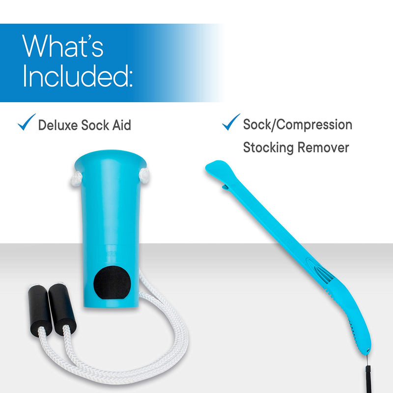 RMS Sock Aid Kit - Easy On Easy Off Device for Putting On Socks and Removing Socks or Stockings for Men and Women with Limited Mobility (Blue) - NewNest Australia